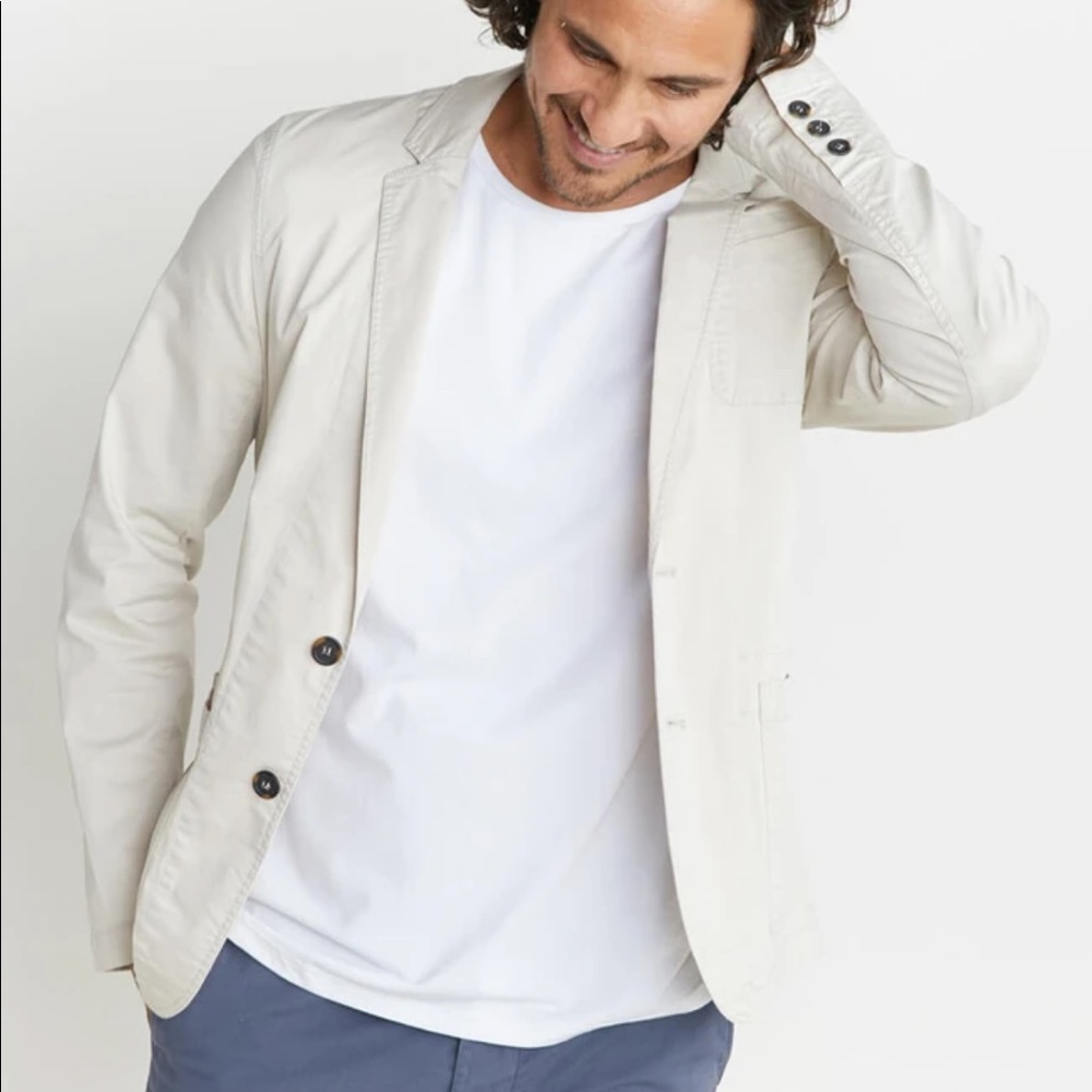 Marine Layer Men’s Khaki Charles Cotton Blazer - Picture 3 of 13